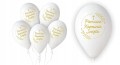 Balony Gemar Pierwsza Komunia 32 cm białe 5 sztuk