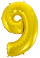 Balon foliowy cyfra 9 złoty 92cm 1szt