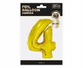 Balon foliowy cyfra 4 B&amp;C 92 cm złoty