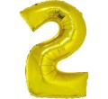 Balon foliowy GoDan Beauty &amp; Charm Cyfra 2 92 cm złoty