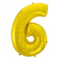 Balon foliowy Godan cyfra 6 92 cm złoty