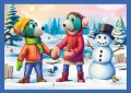 Puzzle 4w1 Rodzina Treflików U Treflików pada śnieg 34657 Trefl Trefliki