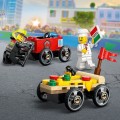 LEGO CITY 60458 Zestaw wyścigówek Pizza kontra wóz strażacki