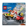 LEGO CITY 60458 Zestaw wyścigówek Pizza kontra wóz strażacki