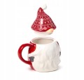 Kubek ceramiczny z pokrywką - Skandynawski Świąteczny Gnom