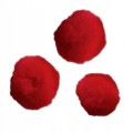 Pompony akrylowe 30szt Titanum czerwone 25mm do prac plastycznych dekoracji