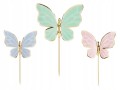 Toppery Pikery Motylki Na Tort Babeczki Dekoracja Urodziny Zestaw 9x6,5cm