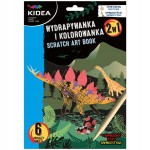 WYDRAPYWANKA KOLOROWANKA DINOZAURY 6 ark. + RYSIK