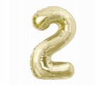 BALON CYFRA 2 FOLIOWY SZAMPAŃSKI NA HEL 85 CM XXL URODZINY
