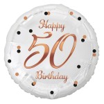 Balon foliowy cyfra 50 różowe złoto urodzinowy PREZENT NA URODZINY