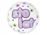 Balon foliowy Sto lat okrągły 46cm PREZENT NA URODZINY