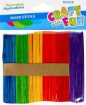 Patyczki drewniane dekoracyjne Craft With Fun kolorowe 60 szt.
