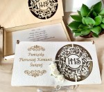 Pudełeczko koperta z życzeniami ze sklejki na 1-sza Komunię Świętą