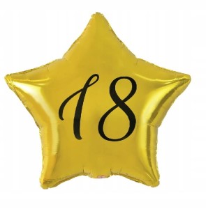 BALON na urodziny 18 lat ZŁOTY OSIEMNASTKA