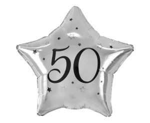Balon foliowy Godan srebrny 50 urodziny 18 cali