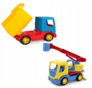 ZESTAW DWÓCH AUT WADER WYWROTKA + ZWYŻKA RUCHOME ELEMENTY SUPER PREZENT