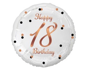 BALON FOLIOWY OSIEMNASTKA ROSE GOLD HAPPY BIRTHDAY PREZENT NA URODZINY