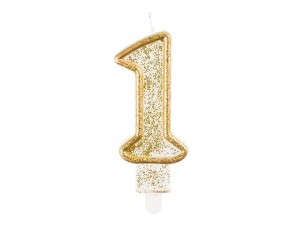 Świeczka Godan cyferka 1 złota