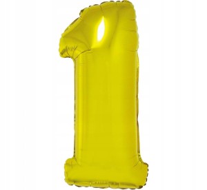 Balon foliowy cyfra 1 złoty 92cm 1szt