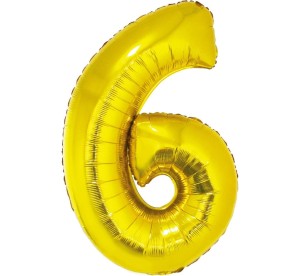 Balon foliowy Godan cyfra 6 92 cm złoty