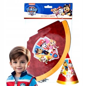 Papierowe czapeczki Czapki Urodzinowe Na imprezę Psi Patrol 10 sztuk zestaw