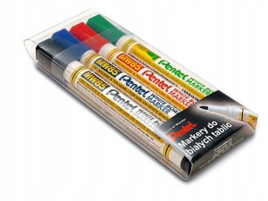 Marker suchościeralny zestaw markerów do tablic różne kolory Pentel 4 szt