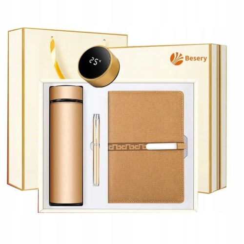 ZESTAW PREZENTOWY TERMOS Z WYŚWIETLACZEM LED DŁUGOPIS NOTES PREZENT