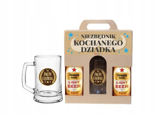 Zestaw prezentowy kufel nosidło dla Dziadka NIEZBĘDNIK KOCHANEGO DZIADKA
