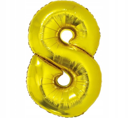 Balon foliowy cyfra 8 złoty 92 cm