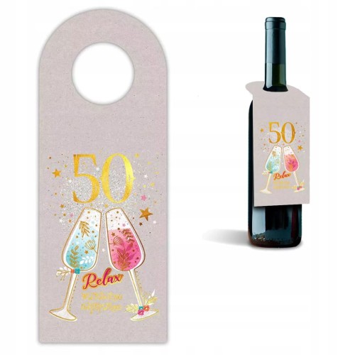 ZAWIESZKA NA BUTELKĘ 50 LAT 8x21cm HENRY