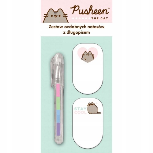 Notes mini St. Majewski Pusheen biały z długopisem