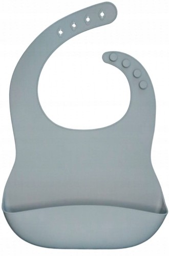 MYROYS Silikonowy śliniaczek z kieszonką Niebieski