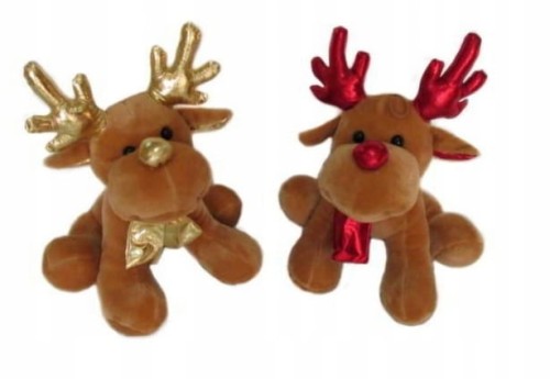 PLUSZAK RENIFER 25CM SIEDZACY W SZALU R-0215 SUN-DAY