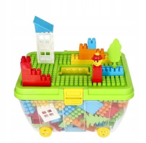 Klocki konstrukcyjne w kuferku MAŁY ARCHITEKT z pokrywą konstrukcyjną 130EL