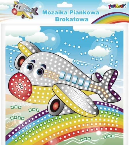 Mozaika WYKLEJANKA piankowa brokatowa SAMOLOT