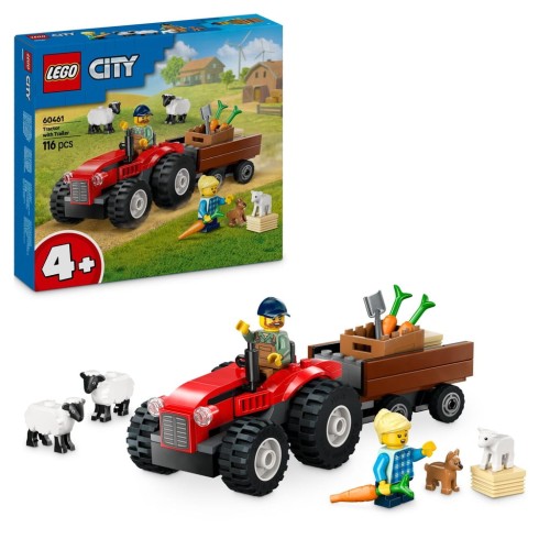 LEGO 60461 CITY Czerwony traktor z przyczepą i owcą