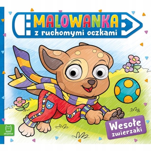Wesołe zwierzaki Malowanka z ruchomymi oczkami Kolorowanka dzieci Aksjomat