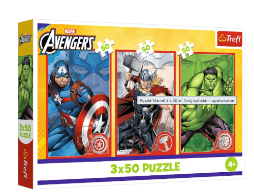 PUZZLE 3X50EL TREFL AVENGERS TWOJ BOHATER PUD12