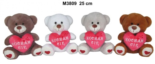 PLUSZAK MIS 25CM SIEDZACY Z SERCEM mix