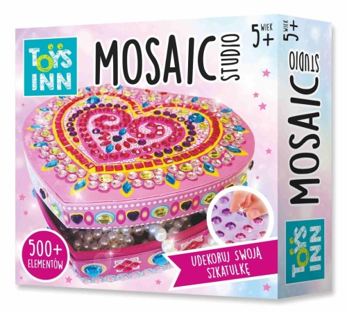 Szkatułka Serce do samodzielnego ozdobienia mozaika STNUX Zestaw DIY