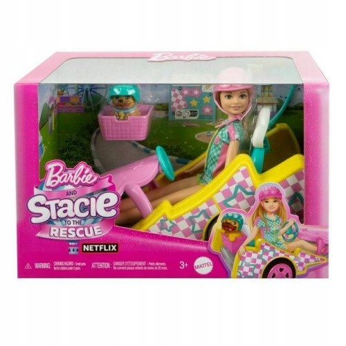 Lalka Barbie Gokart Stacie Pojazd filmowy HRM08 prezent urodziny Mattel