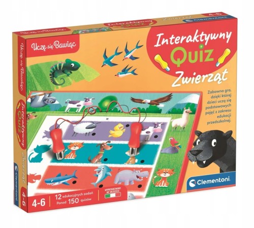 Gra planszowa edukacyjna Interaktywny quiz Zwierzęta Clementoni prezent