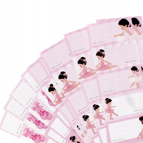 Naklejki na zeszyt Baletnica Balerina Starpak 6 szt. różowe
