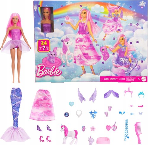 Barbie Fantasy Kalendarz Adwentowy Świat Fantazji 2025 Mattel Prezent 3+