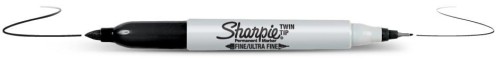 MARKER permanentny DWUSTRONNY 2w1 czarny SHARPIE Twin Tip 1 szt