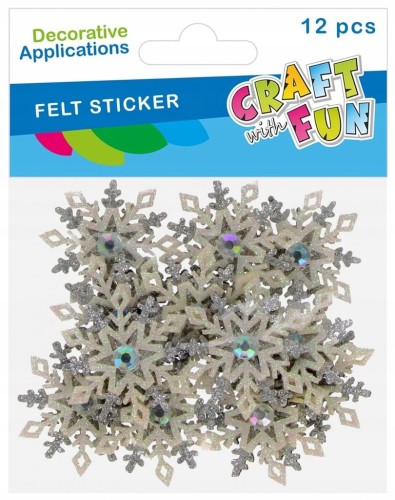 Ozdoba FILCOWA ŚNIEŻYNKA PŁATEK ŚNIEGU STARPAK