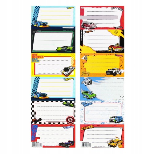 Naklejki na zeszyt Hot Wheels Starpak 6 szt w 1 arkuszu