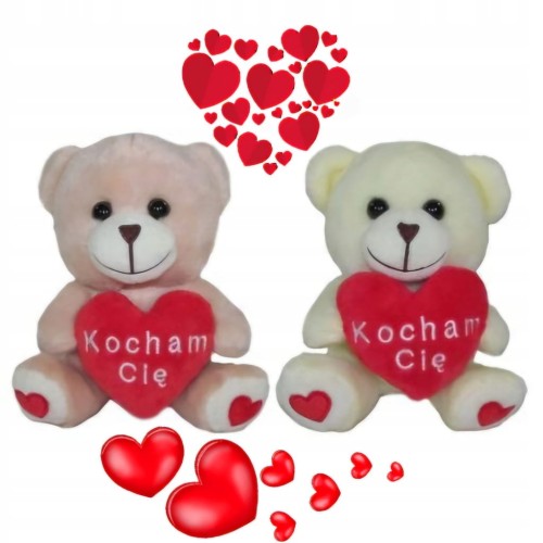 Miś z Serduszkiem "Kocham Cię" – 12 cm | Uroczy Prezent na WALENTYNKI