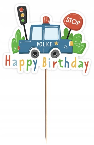Topper dekoracyjny POLICJA Godan 22 x 13 cm wielokolorowy