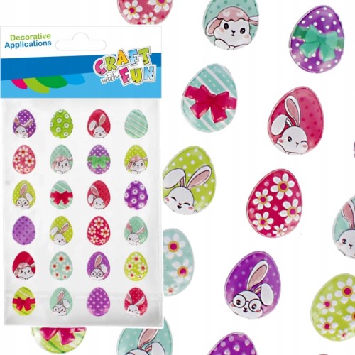 Ozdoba Dekoracyjna Naklejki Puffy Pisanki 24szt. Wielkanoc Craft with Fun 5